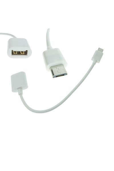 OEM OTG adapter cable USB 2.0 female to microUSB male, 12 cm, white