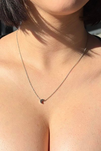 TAKIŞTIR Silver Color Moon Figured Necklace