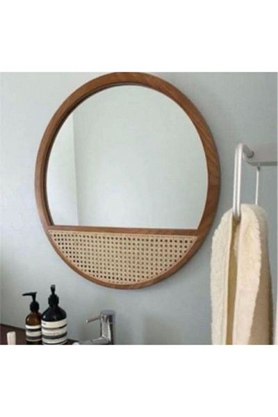 DEC13 60 cm rattan round mirrors