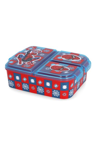Stor 3-Compartment Spiderman Themed BPA-Free Rectangular Airtight Sandwich Box