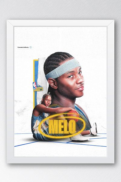 Saturn Carmelo Anthony Framed Painting - Basketball Nba Poster Painting
