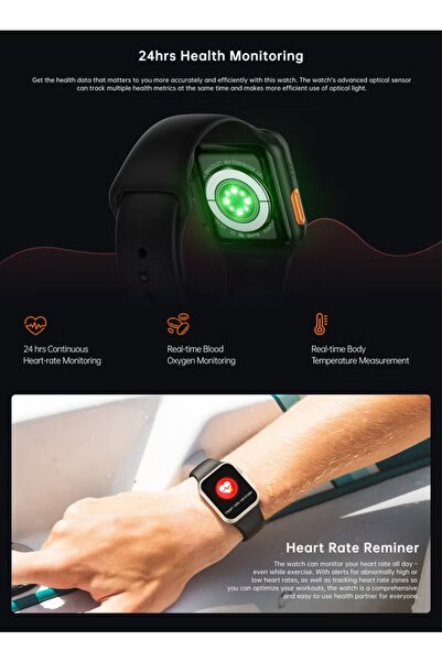 rexa Smart Watch With Health Fitness Tracker Sport Watch, 2 addition Replacement Band 39MM-Multicolour