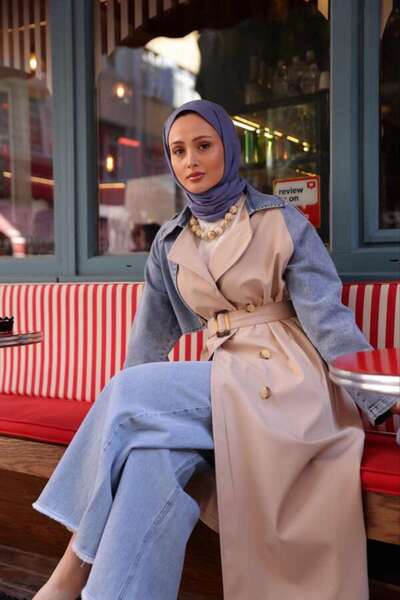 ESRA KEKÜLLÜOĞLU Kadın Paçası Püsküllü Denim Pantolon-Mavi