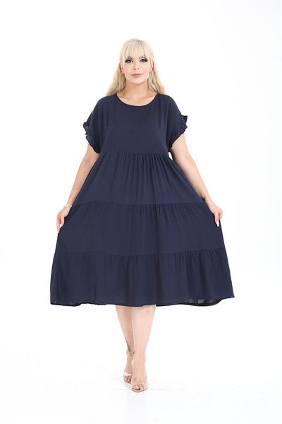mervemoda Γυναικείο αμάνικο καλοκαιρινό φόρεμα μεγάλου μεγέθους