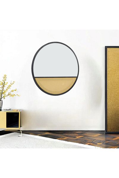 DEC13 100cm rattan round mirrors