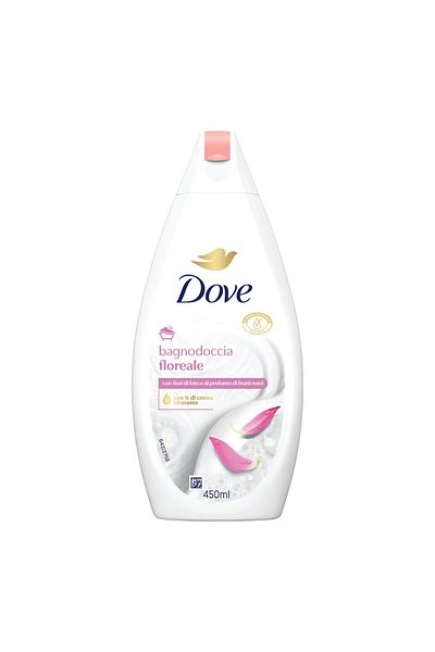 Dove Gel de dus Dove Floral, flori de lotus si fructe rosii, 450 ml