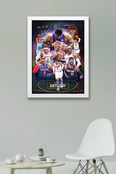 Saturn Pictură înrămată de Carmelo Anthony - Pictură poster NBA de baschet