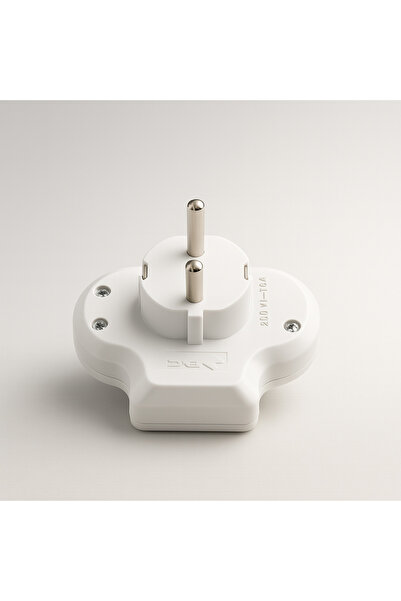 Badem10 Kablosuz Açma Kapamalı Anahtarlı 2'li Beyaz Grup Priz Golyat Düğmeli Fiş Topraklı Çoklu Çoğaltıcı