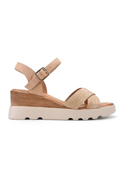 Tmall Sandale de Dama,Cu platforma,Din Piele Ecologica,SA94,Bej