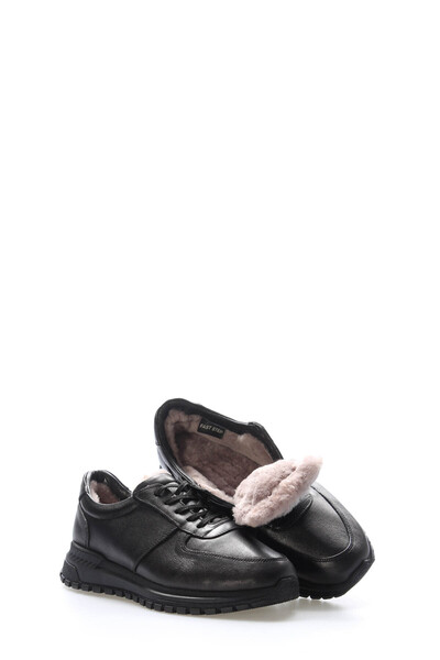 TUGERDİ Tugerdi Black Genuine Leather Thermo Sole Lace-Up Men's Sports Shoes ...