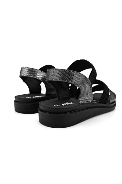 Tmall Women's Sandals, Low Sole, Made of Eco-Leather, SA88, Gun