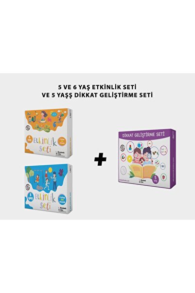 akademik zeka 5 ve 6 Yaş Etkinlik Seti ve 5 Yaş Dikkat Geliştirme Seti