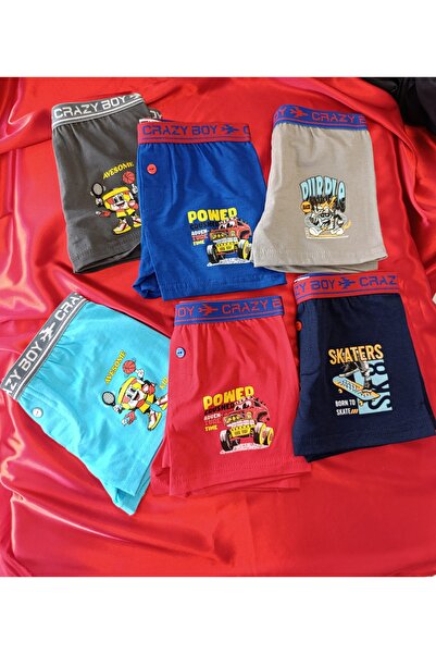 Butik 6-пакет смесени цветове боксерки за момчета