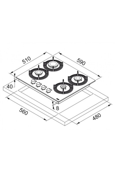 Franke 106.0541.748-Franke Fhmf 604 4Gc Bk Siyah Ocak