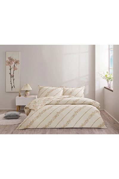 Taç Taç Seç&Ser Double Side Patterned Double Personality Bedding Set Livia Ecru
