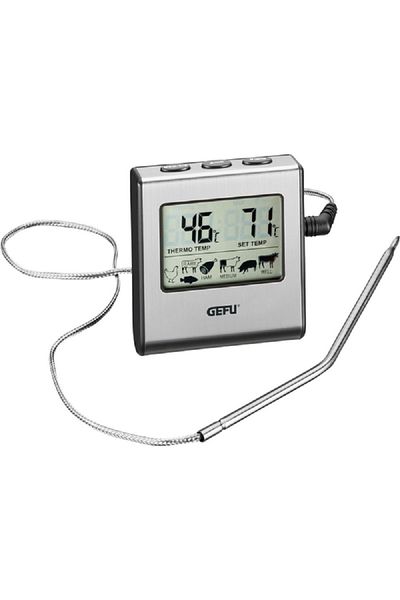 GEFU Tempere High Grade Stainless Steel and Plastic Digital Roasting Thermometer Black and Silver