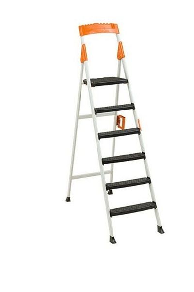 HARLEM Harbinger® enameled aluminum double folding ladder, folding, 5+1 maximum 155 kg,