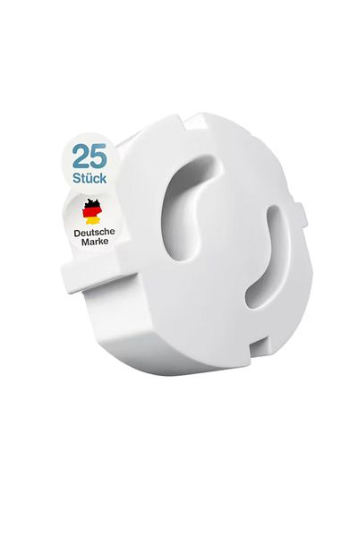 OEM Set of 25 Mutkind socket protectors, plastic, white, 3.5 x 3.5 x 1.5 cm