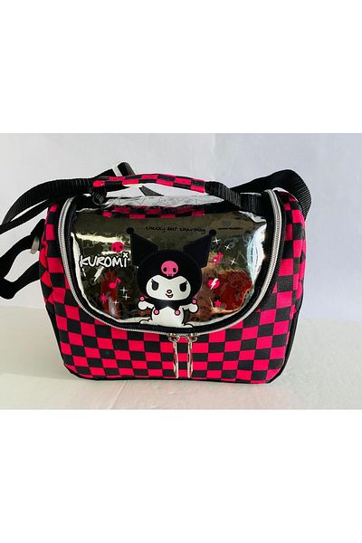 DODOMAR Original Licensed Kuromi Lunch Box Thermal Insulated Thermal Fuchsia Black 3178