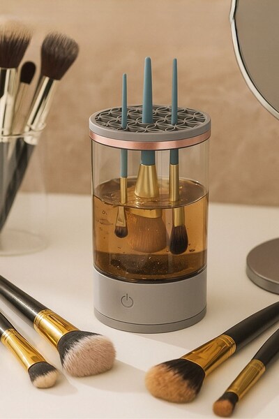 Buffer ® USB Şarjlı Makyaj Fırçası Temizleyici Aparat Hızlı Kurutmalı, Çok Yönlü Fırça Temizleyici