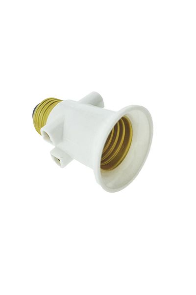 OEM Socket with E27 socket and 2 Euro C7 sockets, 16A 250V, white