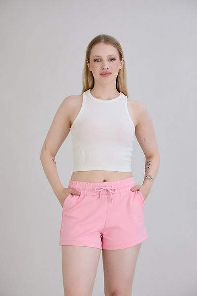 Dream Style Women's Shorts Modal Fabric Soft Textured Stretchy Lycra Lace-Up Double Pocket Shorts