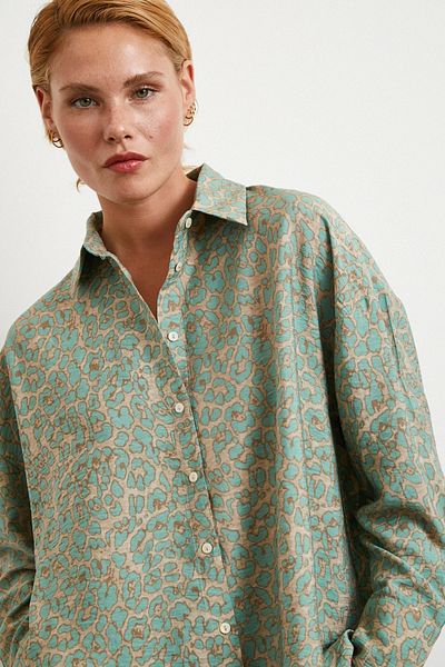Never more Leopard patterned javanese shirt fuchsia