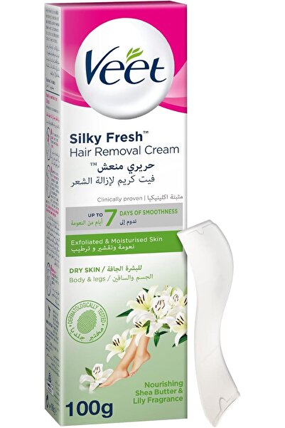 Veet Silky Fresh Hair Removal Cream, Nourishing Shea Butter & Lily Scent, 100g