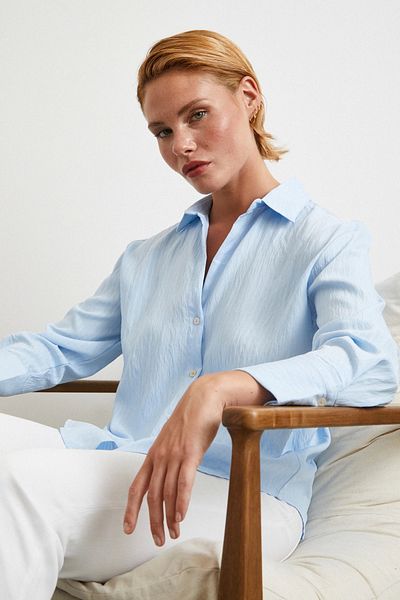 Never more Parallel Striped Shirt Blue