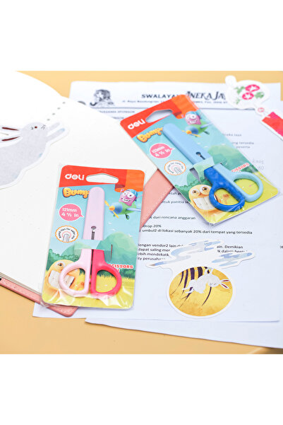 Deli Deli E6021 120mm Safety Scissors with Blunt Tip – ideal for school use (Assorted)