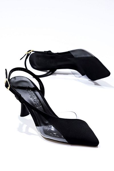 Mamito Ayakkabı Dns 012 Back Tied Transparent Detailed Heeled Shoes