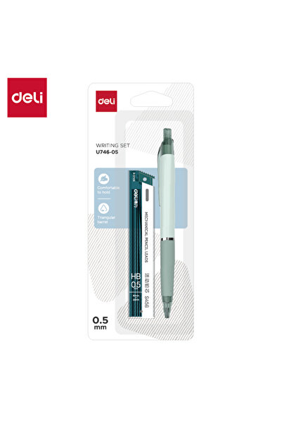 Deli مجموعة أقلام رصاص ميكانيكية EU746-05، 0.5 مم، باللون الأخضر - مثالية للم...