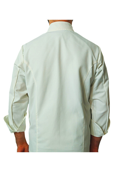 Ant Rotagrup Üniforma ve İş Elbiseleri Унисекс кухненско яке с дълъг ръкав, цвят екрю, закопчаване с тик-так