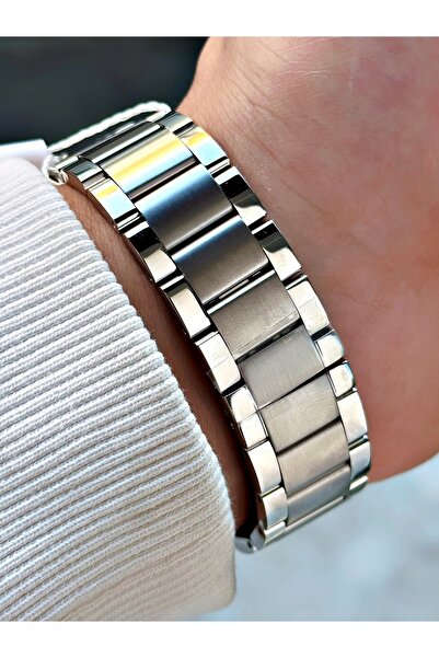 Romanson Functional Silver-Navy Color Steel Cord Steel Case Men's Wrist Watch with 24 Months Warranty 1013.09Mr