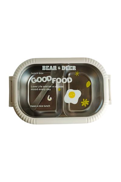 Bear & Deer B&D Single Layer Two Compartment Steel Nutrition Container Ka.Bes009