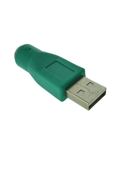 OEM Adaptor PS2 mamă la USB tip A mascul, pentru tastatură/mouse, verde