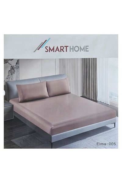 smart home طقم شرشف مطاط مكون من قطعتين- شرشف مقاس مفرد 200×120+30 سم + غطاء وسادة مقاس 50×75
