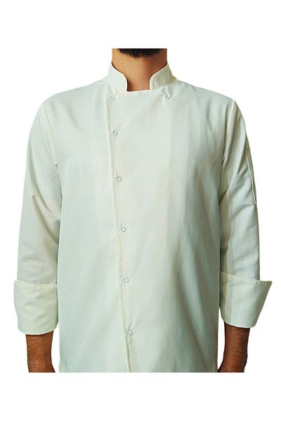 Ant Rotagrup Üniforma ve İş Elbiseleri Chef Jacket Ecru Color Unisex Snap Fastener Long Sleeve Chef Cook Kitchen Jacket