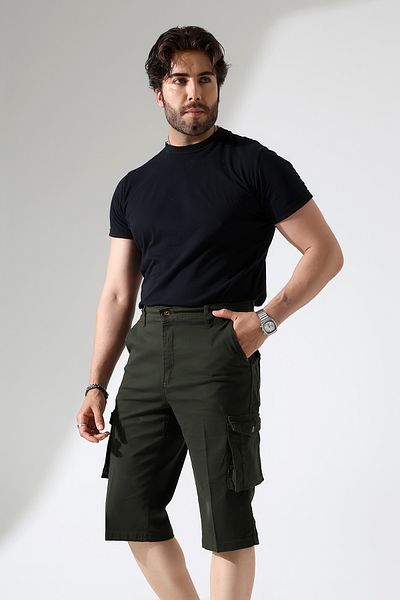sports here Λινό εποχιακό παντελόνι Capri Cargo Pocket