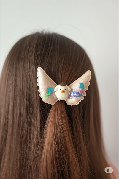 FAMEMUS ACCESSORY Agrafă de păr pentru copii cu tema pompon și figurină cu ar...