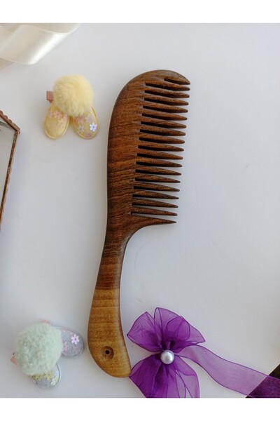 AYSAN Walnut Wood Handmade Natural Comb – Antistatic & Hair Friendly Wooden Comb