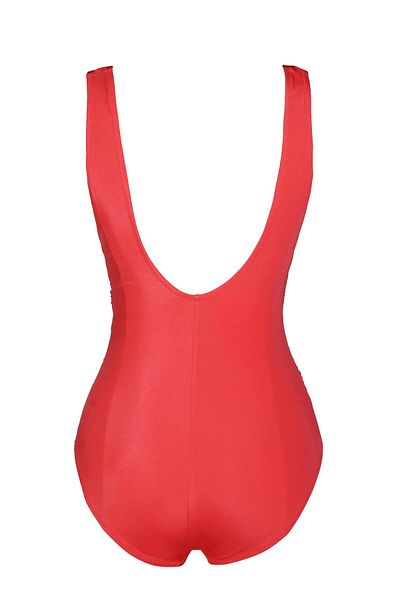 Endeep Women's Draped Red Swimsuit