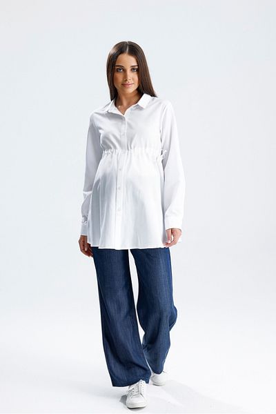 KATLİN MATERNİTY WEAR Maternity Shirt, Poplin Cotton Fabric, Side Lacing and Sleeve Curving Detail