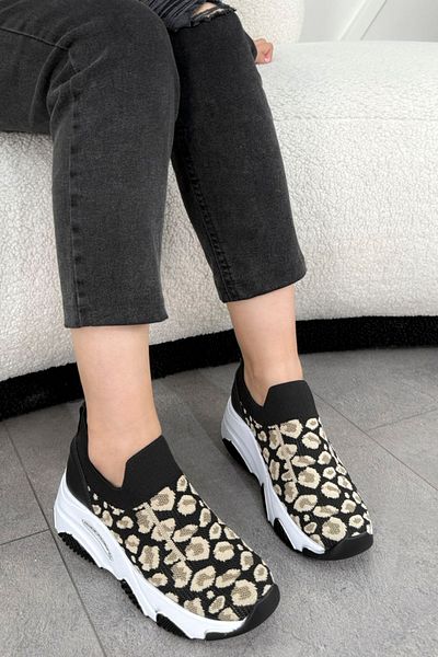 Mamito Ayakkabı DNR 515 Pantofi sport tricotaj cu model leopard