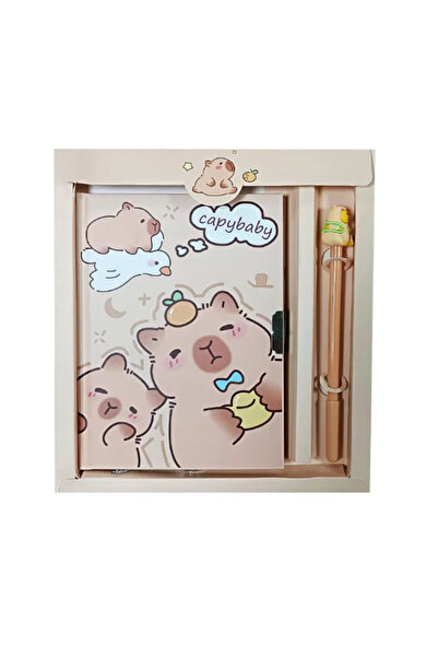 Unick Color Hatıra Defteri Kilitli Capybara Kalemli 7172