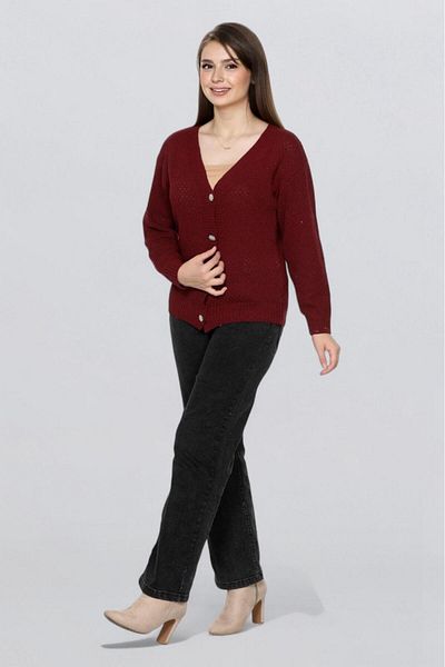 Fox Life Kids Women's Stoned Button Detailed Honeycomb Knitted Cardigan Flt1015