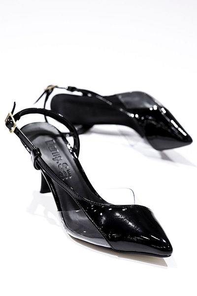 Mamito Ayakkabı Dns 012 Back Tied Transparent Detailed Heeled Shoes