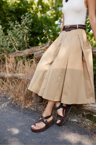 ANGELİNA JONES Pery Women's Brown Real Leather Suet Wedge Sandals