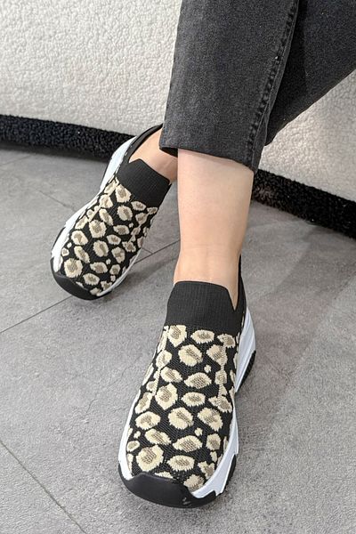 Mamito Ayakkabı DNR 515 Pantofi sport tricotaj cu model leopard