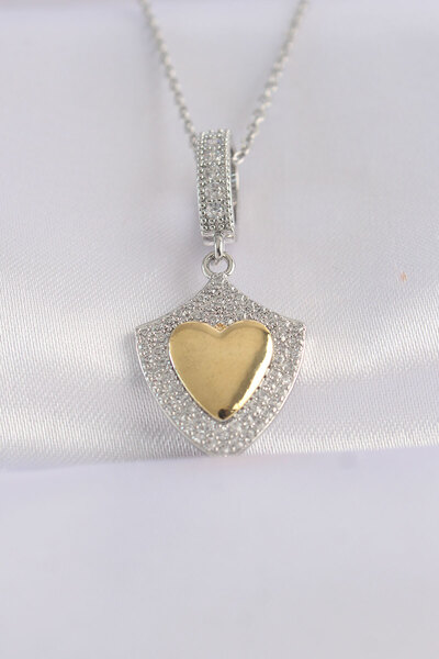Angel Of Life 316L Steel Chain Silver Color Zircon Stone Design Gold Color He...